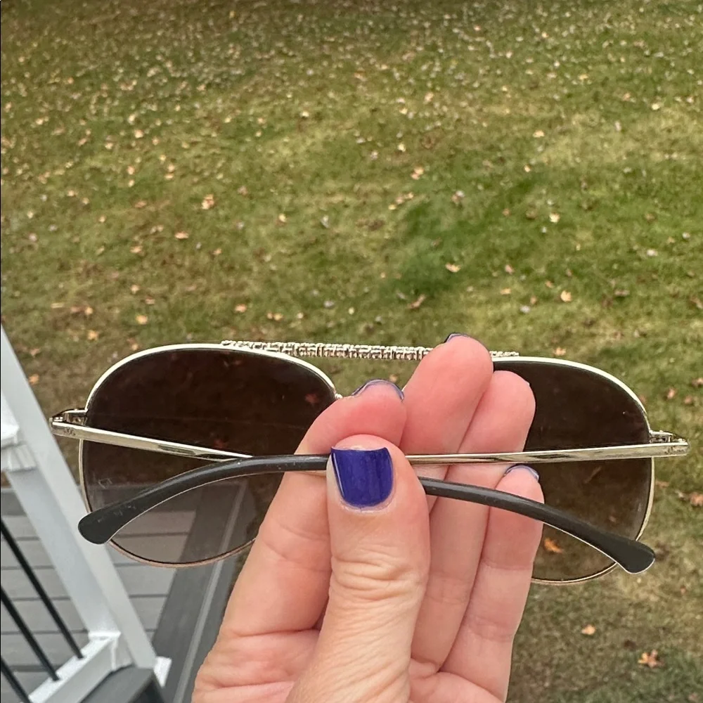 Chanel Gold Tone/ Brown Gradient 4231 Aviator Sunglasses - Picture 8 of 16